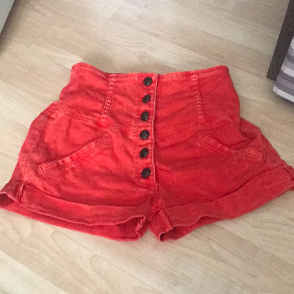 Orange Super High Waisted Shorts